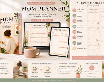 Mama-Planer als druckbare PDF-Datei | Jahres-, Monats- und Tagesplaner | Digitaler Planer für Tablet & Druck | Organisation für vielbeschäftigte Mütter