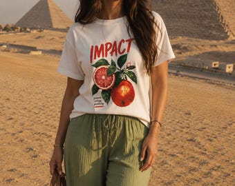 Women’s Oversized Graphic Tee | Impact Summer Shirt | Casual Travel Outfit