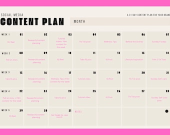 social media content calendar