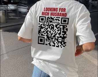 À la recherche d’un t-shirt QR Code pour mari riche, d’un tee-shirt unisexe Instagram personnalisé avec code QR