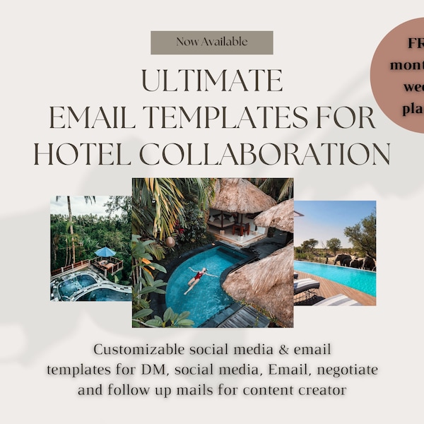 Hotel Pitch Email Template, Travel Blogger, Influencer Starter Kit, Content Creator, Brand Collaboration, Brand Deal, Hotel Collaboration