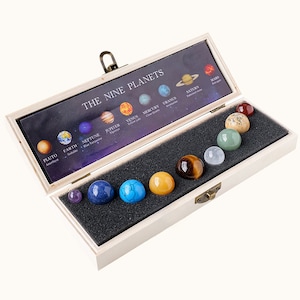 Gemstone Planetary Set: Handcrafted Crystal Solar System Model