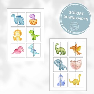 Dino Matching Game Montessori Montessori Matching Cards Printable Dino Matching Game Montessori Montessori Matching Cards Printable