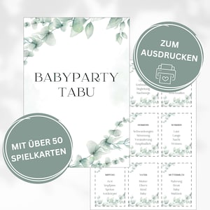 Babyparty Spiele zum Ausdrucken, Baby Tabu, Babyparty Digital, digitaler Download, Babyparty Tabu, Baby Party Spiele, Babyparty