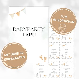 Babyparty-spellen om af te drukken, Baby Tabu, Babyparty digitaal, digitale download, Babyparty Tabu, Baby Tabu-spel, Babyparty-games, Babyparty