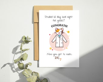 Graduation Card Doctor Graduation Card Nurse Graduation Card Vet Card Printable Medicine Card Graduation Digital Download Veterinarian