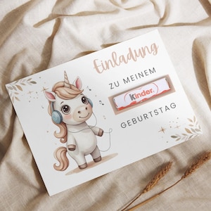 Unicorn invitation card for children&#39;s birthdays A4 PDF printable template | Unicorn party craft template | Birthday invitation for girls