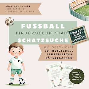 Football Treasure Hunt for Children&#39;s Birthday Parties | Outdoor & Indoor Scavenger Hunt | 30 Puzzles with Story and Certificate | Football Game PDF Download