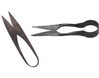 Cesoie, forbici funzionali forgiate a mano in ferro vichingo primitivo