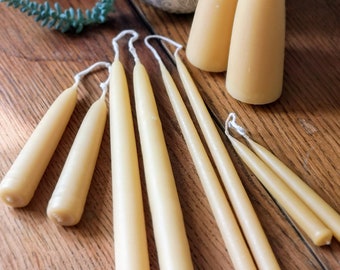 Beeswax candles, Pair of Hand Dipped Candles from Pure Beeswax