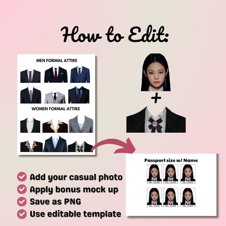 Rush ID and Passport Photo Canva Frame Templates, Editable Photo ...