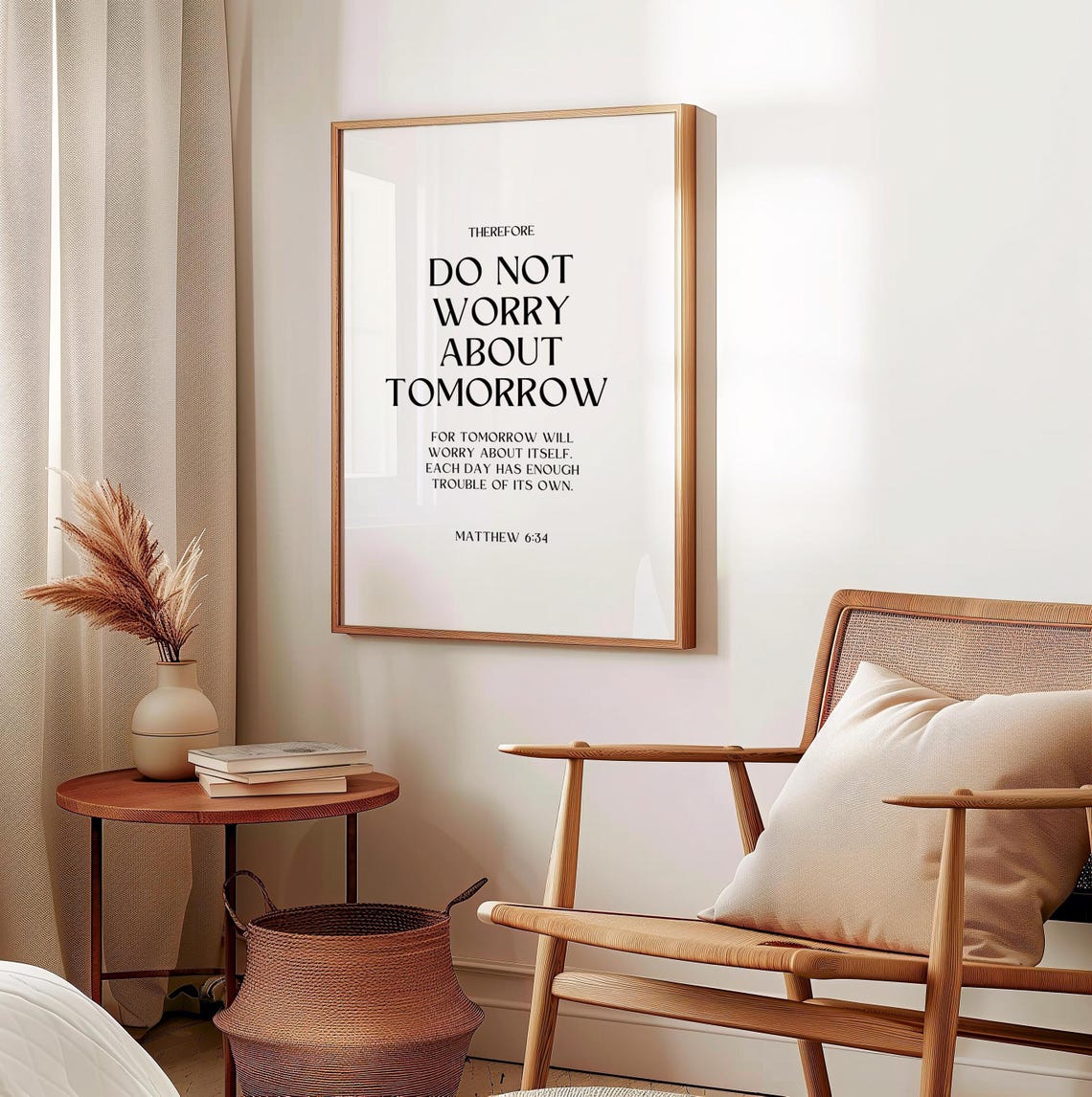 Matthew 6:34 Printable, Do Not Worry, Bible Verse Wall Art, Scripture ...