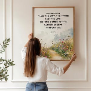 I am the Way, Truth and the Life, John 14:6 Print, Bible Verse Wall Art, Printable Scripture, Christian Gift, Bible Quotes, Bedroom Art