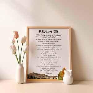 Der Herr ist mein Hirte Psalm 23 Bibel Vers Wandkunst Christian Poster Digitaldruck Schrift Christian Vers Print Housewarming Decor