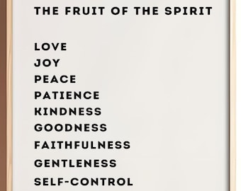 Die Frucht des Geistes Poster, Galater 5:22-23 Druck, Bibel Wohnkultur, Christliche Wandkunst, Bibel Vers Wandkunst, minimalistische Bibel Kunst