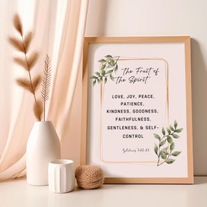 Fruit of the Spirit, Christian Wall Art, Scripture Poster, Christian Home Decor, Bible Verse Wall Art, Galatians 5:22-23, Nursery Printable
