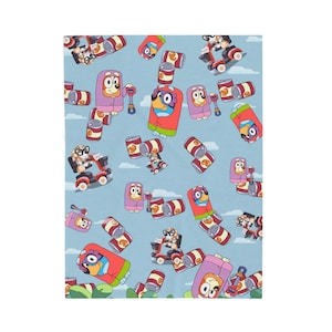Custom Bluey Baby Blanket Bluey Grannies Blanket Kids Custom Throw Blanket The Heelers Bedding Blue Dog Cartoon Fleece Blanket