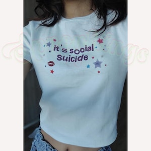Olivia Rodrigo Baby Tee Get Him Back Shirt Olivia Guts Tour Merch It&#39;s Social Suicide Crop Top GUTS 2024 Shirt