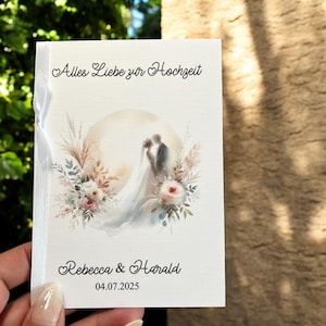 Karte zur Hochzeit personalisiert, Glückwunschkarte zur Hochzeit personalisiert, Karten Sprüche zur Hochzeit, Geld Geschenk Hochzeit
