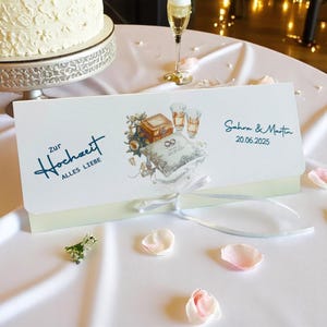 Glückwunschkarte zur Hochzeit personalisiert, Karte zur Hochzeit, Hochzeit Geld Geschenk, Geschenkidee Hochzeit Geld, Geldgeschenk Hochzeit