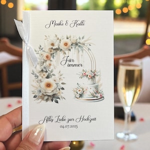 Karte zur Hochzeit, Karte zur Hochzeit personalisiert, Glückwunschkarte Hochzeit personalisiert, Geldgeschenk Hochzeit, Glückwunschkarte