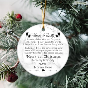 Il nostro primo Natale da mamma e papà, Addobbo per neonato, Regalo per neo-genitori in attesa, Annuncio di nascita, Regalo per neo-genitori