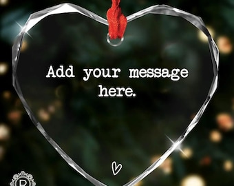 Custom Your Message Glass Ornament, Positive Message, Thinking Of You, Friendship/Family Long Distance, Christmas Keepsake, Custom Text Gift