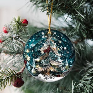 クリスマスツリー2026オーナメント、3D効果オーナメント、クリスマスツリー装飾、クリスマスデコレーション、ホリデー記念品、クリスマスデコレーション 画像 11