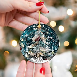 クリスマスツリー2026オーナメント、3D効果オーナメント、クリスマスツリー装飾、クリスマスデコレーション、ホリデー記念品、クリスマスデコレーション 画像 9