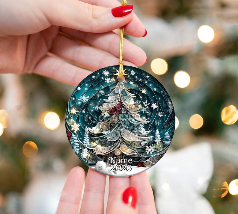 クリスマスツリー2026オーナメント、3D効果オーナメント、クリスマスツリー装飾、クリスマスデコレーション、ホリデー記念品、クリスマスデコレーション 画像 9