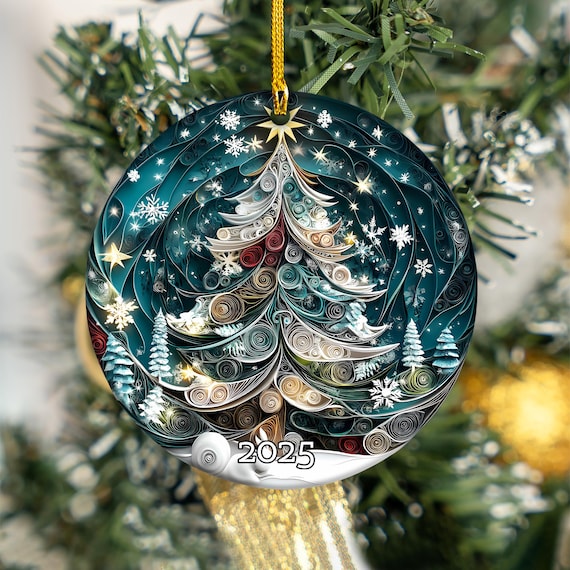 Christmas Tree 2025 Ornament, 3D Effect Ornament, Christmas Tree Decor, Xmas Decor, Holiday Keepsake, Christmas Decorations