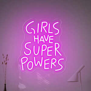 Girls Have Super Power Neon Sign,Empowered Women LED Light,Feminist Decor,Girl Power Sign,Sisterhood Gift,Gift for Her,Gift for Mother