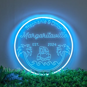Margaritaville Flamingo Sun Sea Plam Tree Neon Signs Light