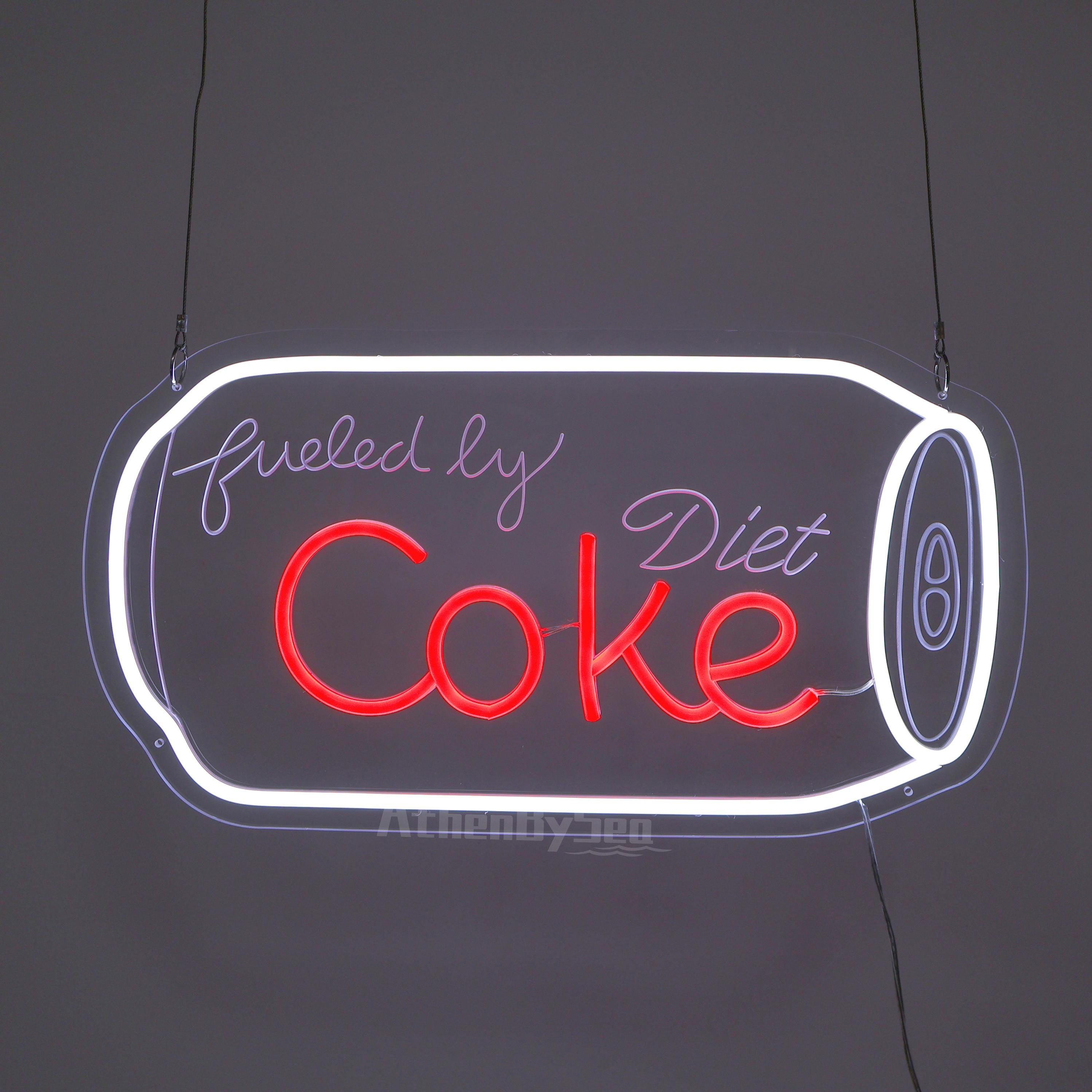Fueled by Diet Coke Neon Sign, Diet Coke Gift, Fizzy Drink Gift