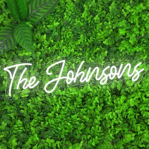 Wedding Name Custom Neon Sign,Custom Last Name Neon,Wedding Gift,Wedding Decor,Grass Wall Backdrop,Family Name Neon Sign,Neon Wedding Sign