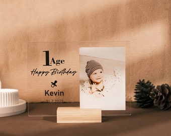 Personalisiertes Geschenk zum 1. Geburtstag eines Mädchens, mit Foto gedrucktes Geschenk, Geschenk zur Babytaufe, Geschenk für das Baby, Geschenk zur neuen Mutter