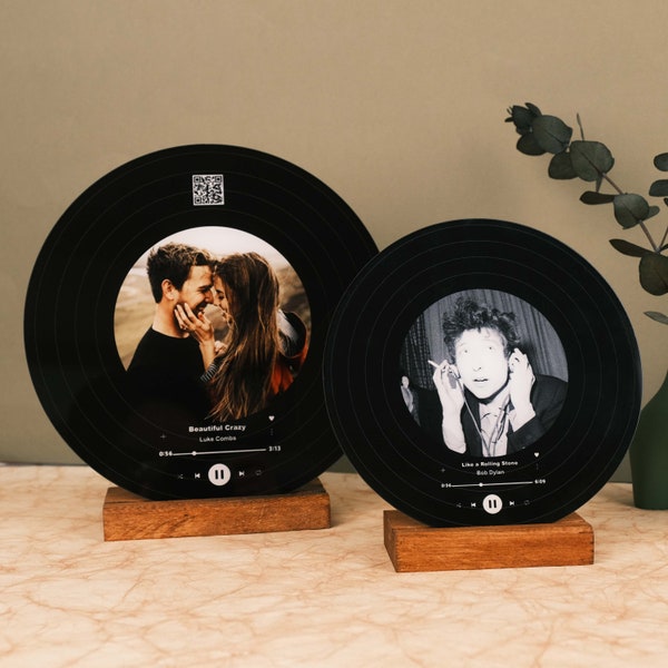 Disco de canción de vinilo negro personalizado, disco de música impreso con imagen personalizable para su amigo