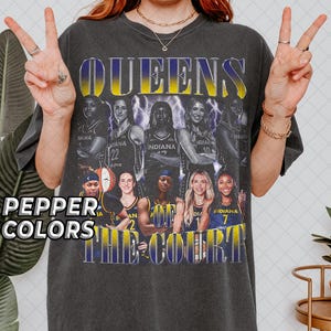 Comfort Colors Queens Of The Court Vintage T-Shirt, Indiana Fever Shirt, Women Basketball, Caitlin Clark, Gift For Man & Woman T-Shirt