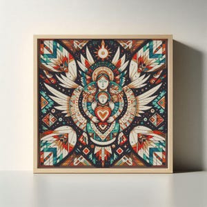 Patrón de punto de cruz del Guardián Sagrado – Diseño de bordado digital en PDF y XSD