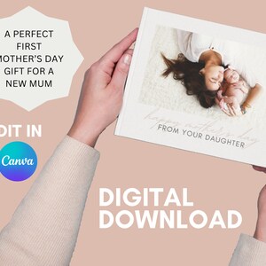 Fotolibro digital del día de la madre con poema original / Personaliza un regalo significativo para una nueva madre desde el bebé / A4 y letra apaisada de EE. UU.
