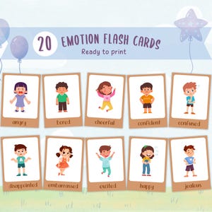 Emoties-flashcards, gevoelens-flashcards, emotiegezichten afdrukbaar, gevoelskaarten, emotiekaarten, gevoelensgezichten afdrukbaar, woorden-flashkaarten