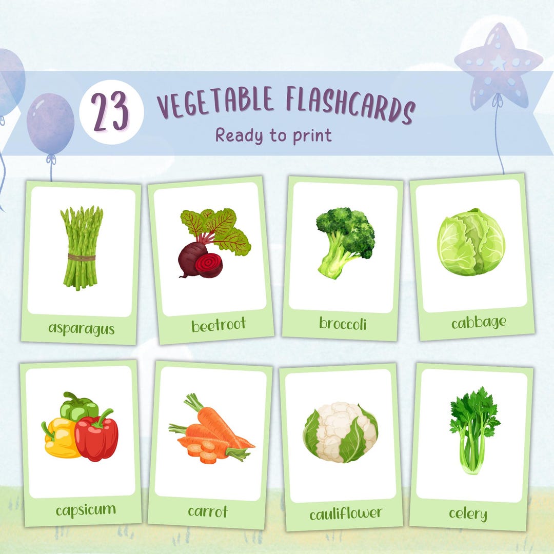 Vegetable Flash Cards, Language Study, Vocabulary Words, Kindergarten ...