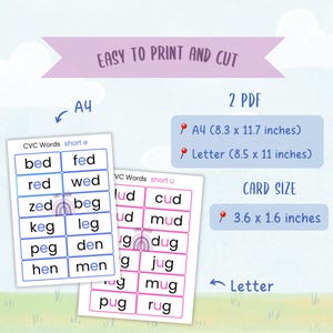 cvc words, kindergarten sight words, phonics printables, high frequency words, cvc word printables, cvc, kindergarten sight words printable, tinyroom, TinyroomDesign