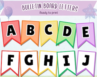 Letras imprimibles para tablón de anuncios: A-Z, números, símbolos, decoración para el aula (descarga en PDF y PNG)