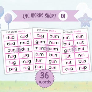 cvc words, kindergarten sight words, phonics printables, high frequency words, cvc word printables, cvc, kindergarten sight words printable, tinyroom, TinyroomDesign