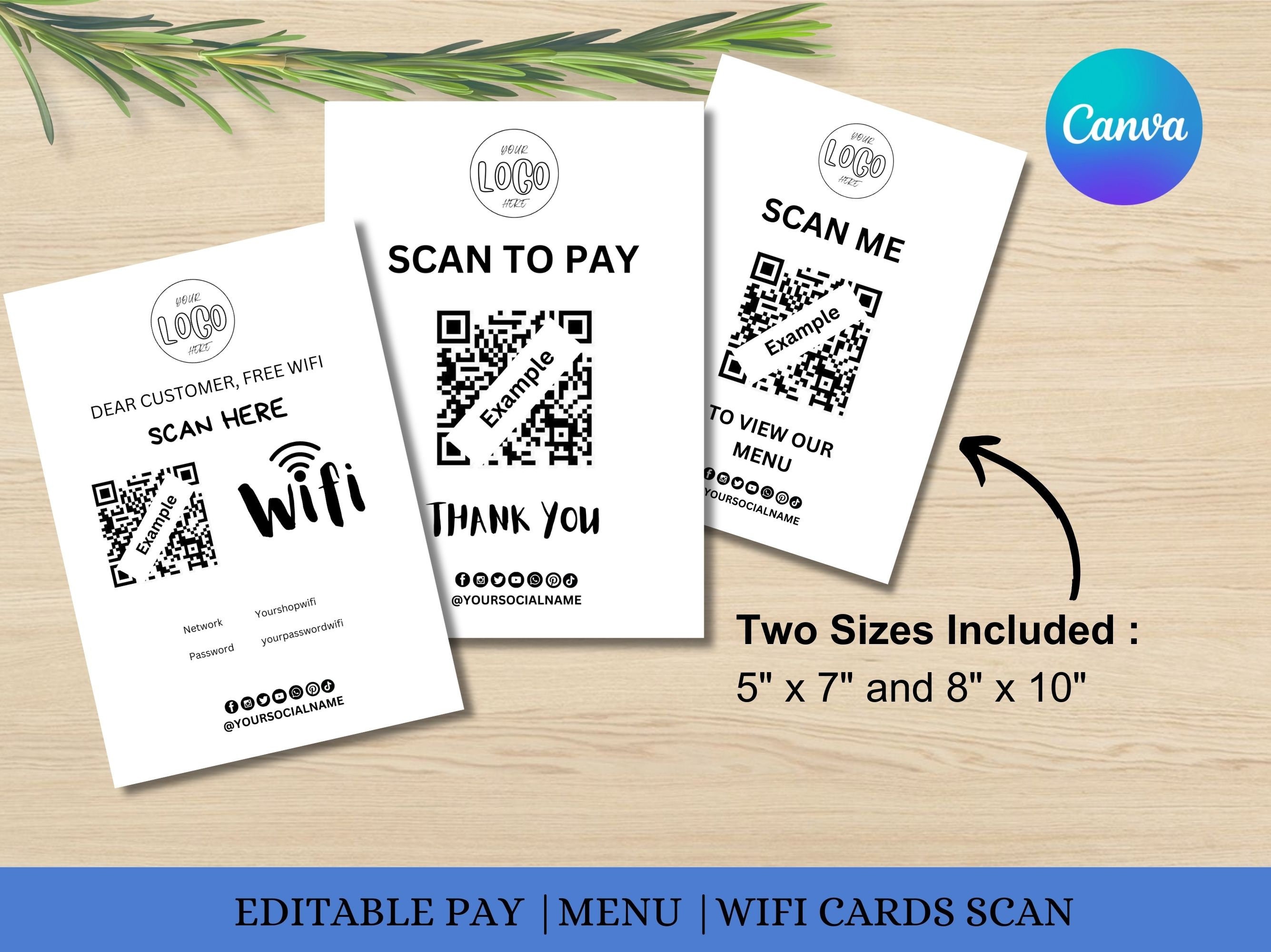 QR Code Sign Template, Minimalist Scan QR Link Board, Printable Scan to ...