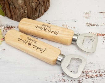 Engraved Wedding Bottle Opener, Personalized Custom Beer Lover Bottle Opener, Father's Day Gift, Boyfriend,Company Gift,Wooden Opener Gift