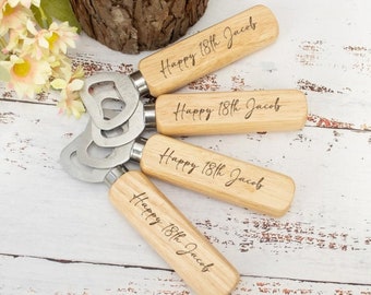 Birthday Present, Wooden Bottle Opener, Personalized Custom Beer Lover Bottle Opener, Father, Boyfriend,Company Gift,Wedding Birthday Gift