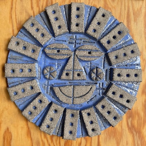 Brutalist wall decor sun plaque Original by Peter Stemmler
