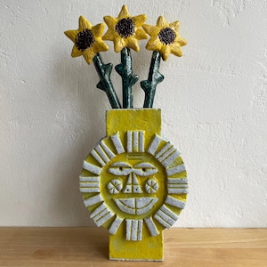 Prototipo original de jarrón de cerámica brutalista de Peter Stemmler